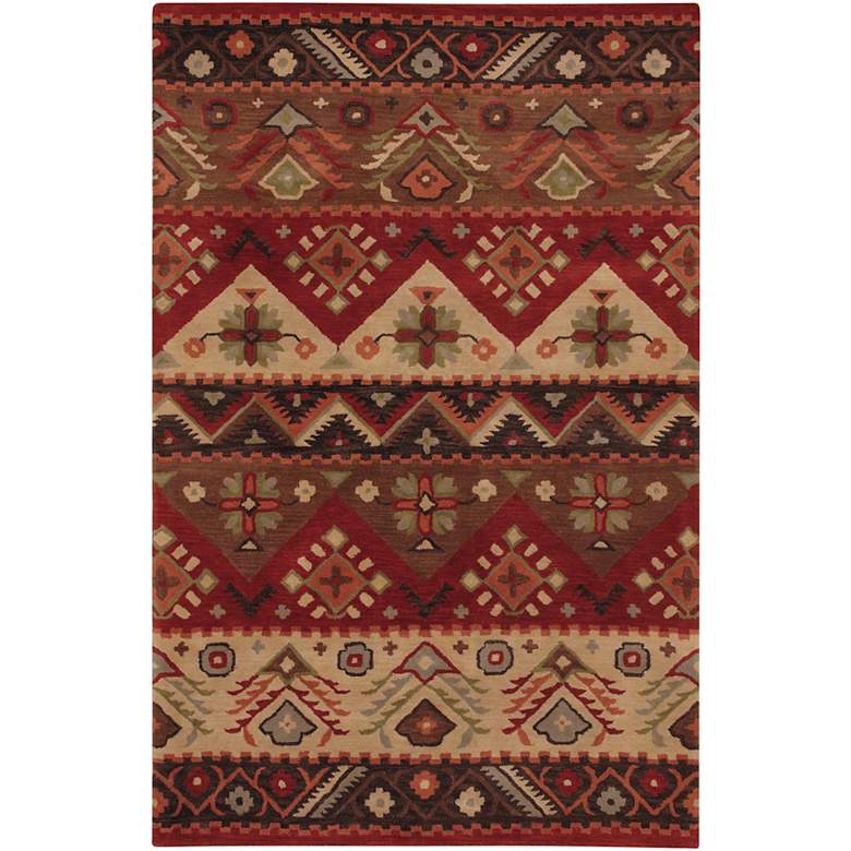 Image 1 Southwest 5'x8' Burgundy Area Rug