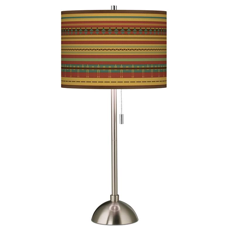 Image 1 Southwest Desert Giclee Brushed Nickel Table Lamp