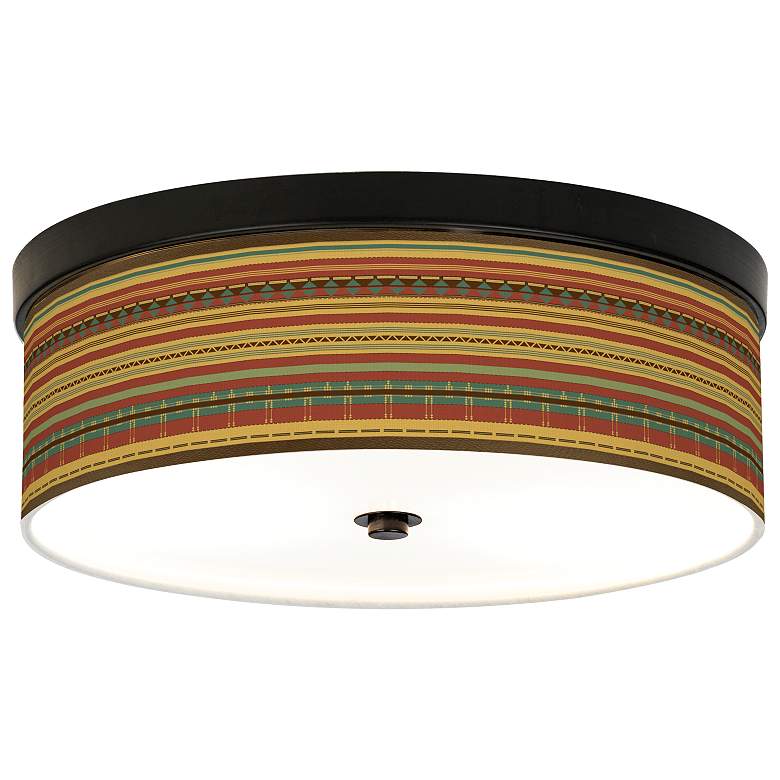 Image 1 Southwest Desert Giclee Energy Efficient Bronze Ceiling Light
