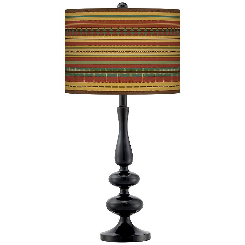 Image 1 Southwest Desert Giclee Paley Black Table Lamp