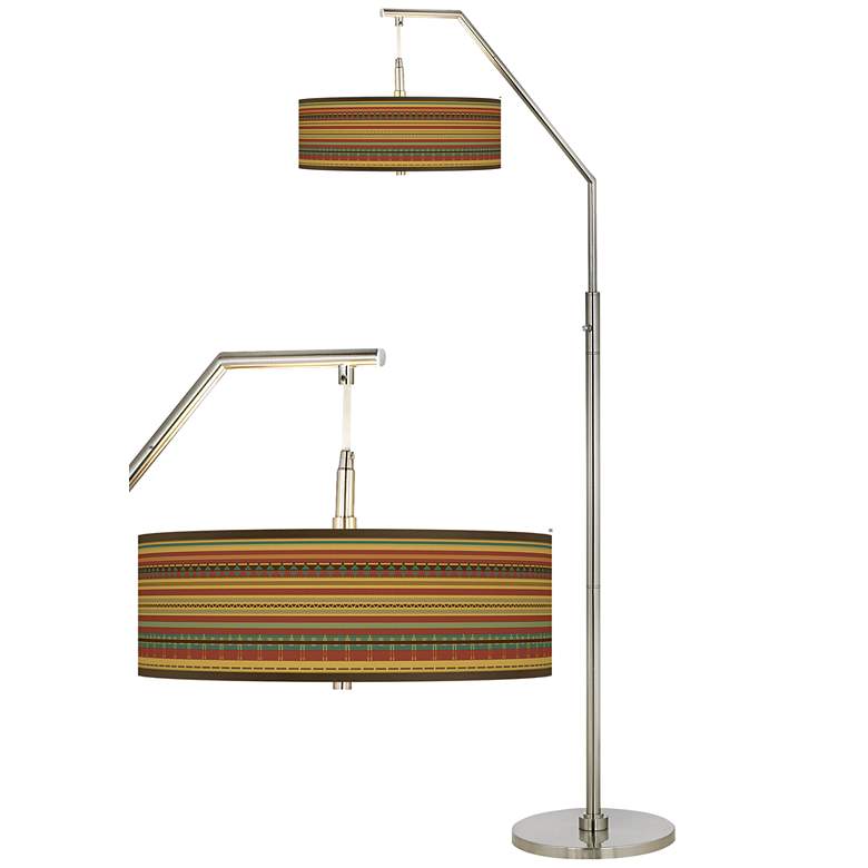 Image 1 Southwest Desert Giclee Shade Arc Floor Lamp