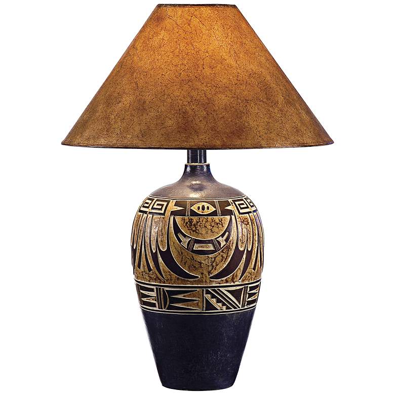 Image 2 Southwest Eagle Pattern 29" High Navy Handcrafted Southwest Table Lamp