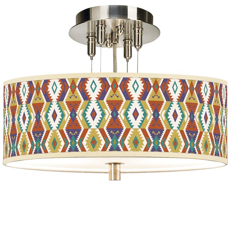 Image 1 Southwest Giclee 14" Wide Ceiling Light
