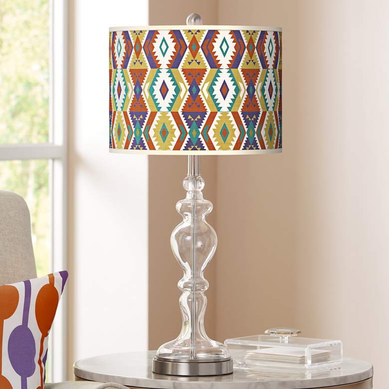 Image 1 Southwest Giclee Apothecary Clear Glass Table Lamp