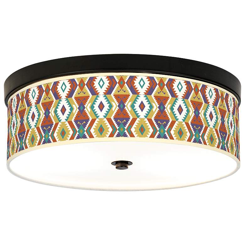 Image 1 Southwest Giclee Energy Efficient Bronze Ceiling Light