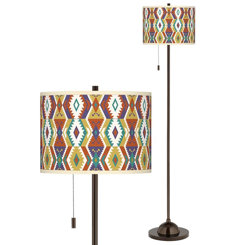 Image 1 Southwest Giclee Glow Bronze Club Floor Lamp