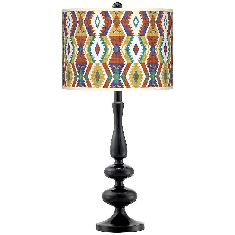 Image 1 Southwest Giclee Paley Black Table Lamp