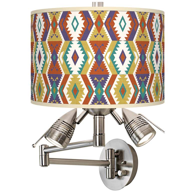 Image 1 Southwest Giclee Plug-In Swing Arm Wall Lamp