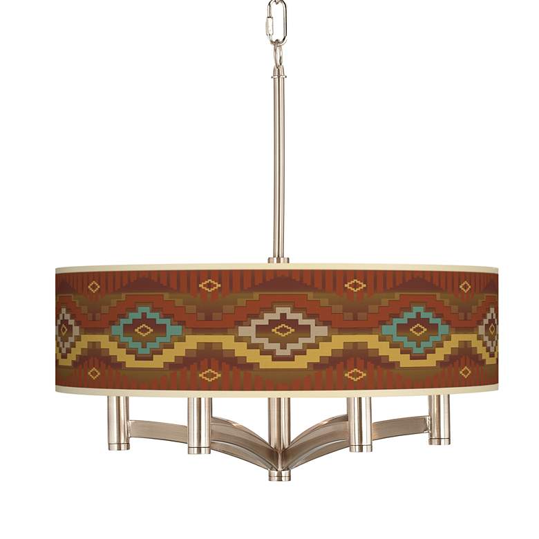 Image 1 Southwest Sienna Ava 6-Light Nickel Pendant Chandelier