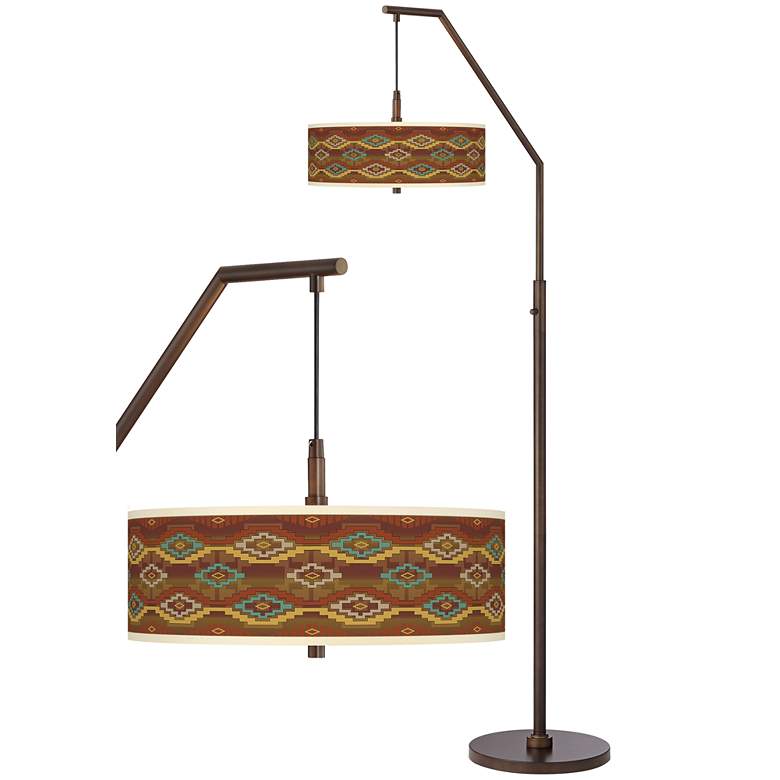 Image 1 Southwest Sienna Bronze Downbridge Arc Floor Lamp