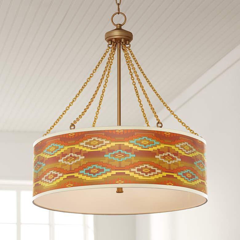 Image 1 Southwest Sienna Dana Antique Brass Pendant Light