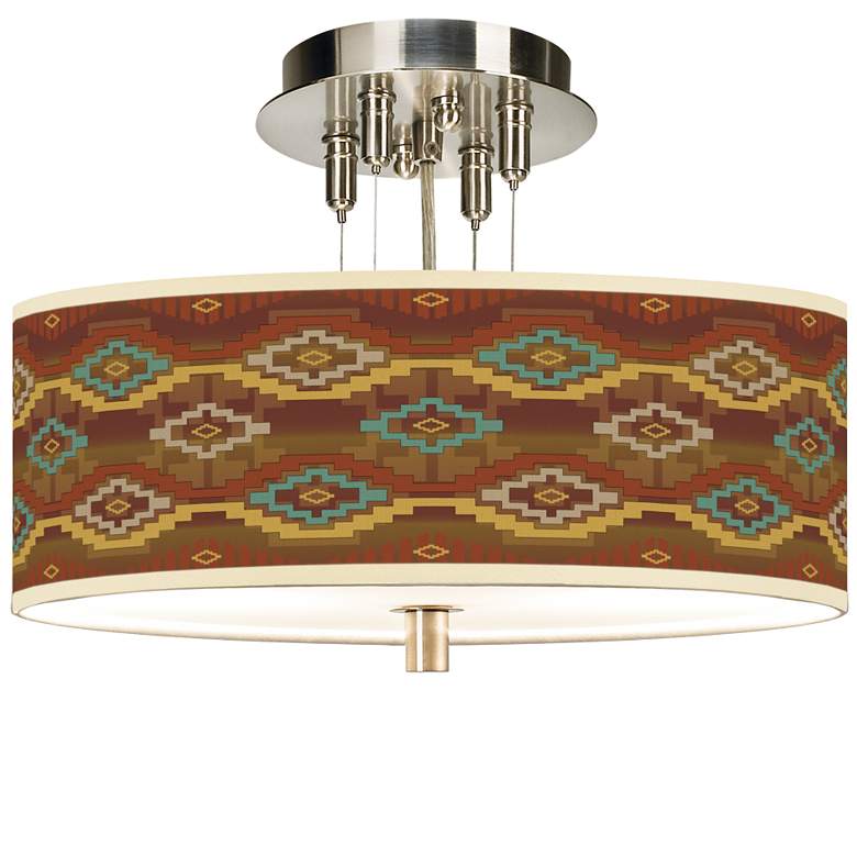 Image 1 Southwest Sienna Giclee 14" Wide Ceiling Light