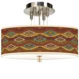 Southwest Sienna Giclee 14&quot; Wide Ceiling Light