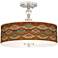 Southwest Sienna Giclee 16" Wide Semi-Flush Ceiling Light