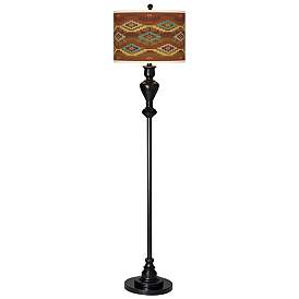 Image2 of Southwest Sienna Giclee Glow Black Bronze Floor Lamp