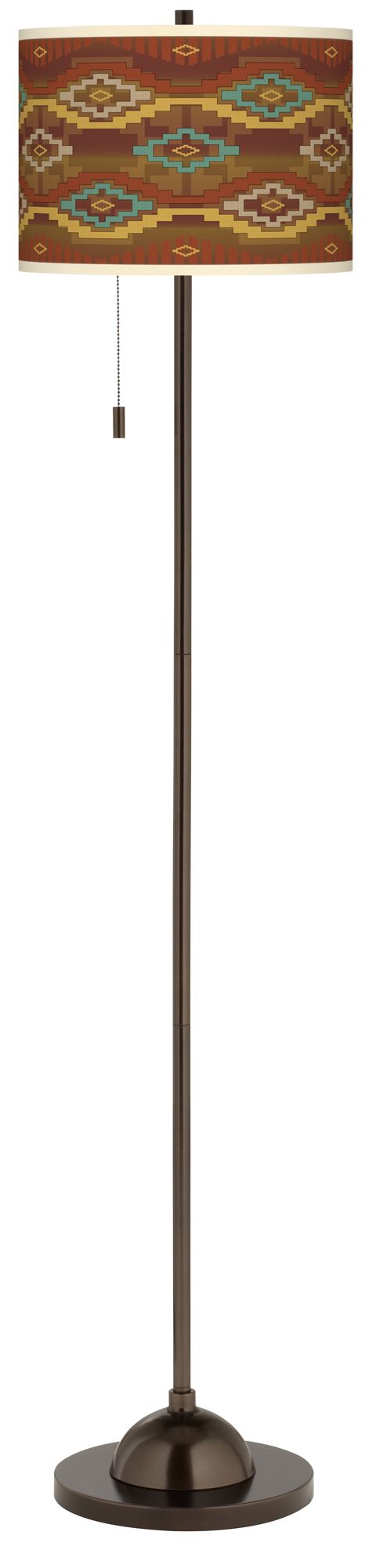 Southwest Sienna Giclee Glow Bronze Club Floor Lamp