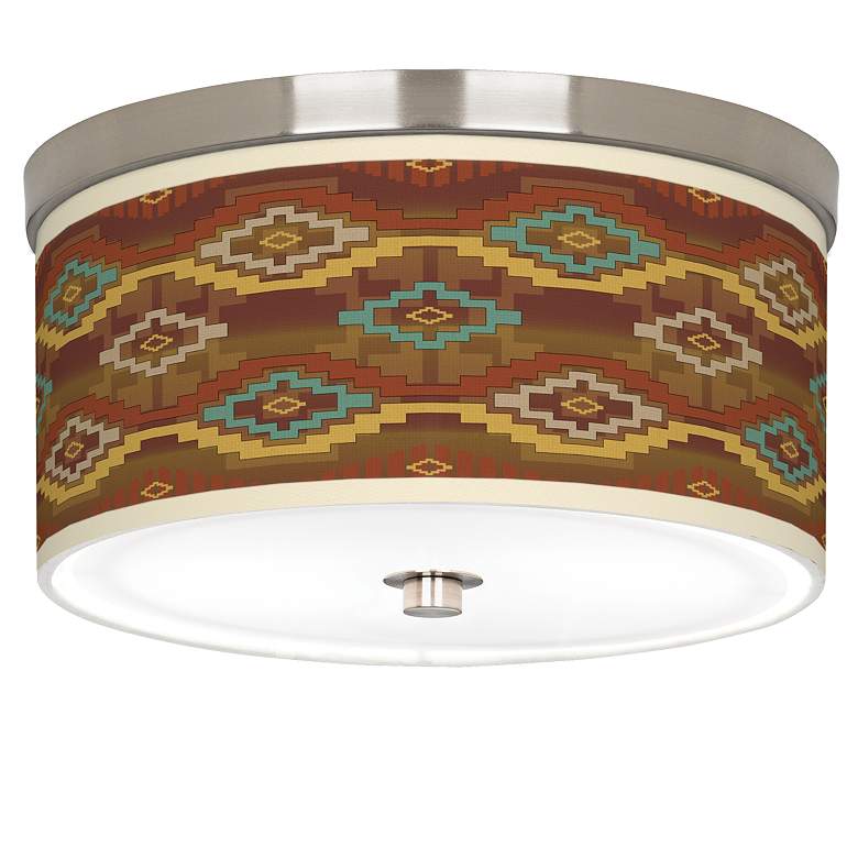 Image 1 Southwest Sienna Giclee Nickel 10 1/4 inch Wide Ceiling Light