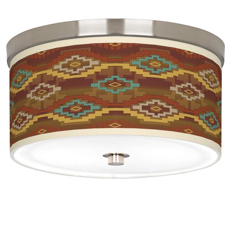 Image 1 Southwest Sienna Giclee Nickel 10 1/4" Wide Ceiling Light