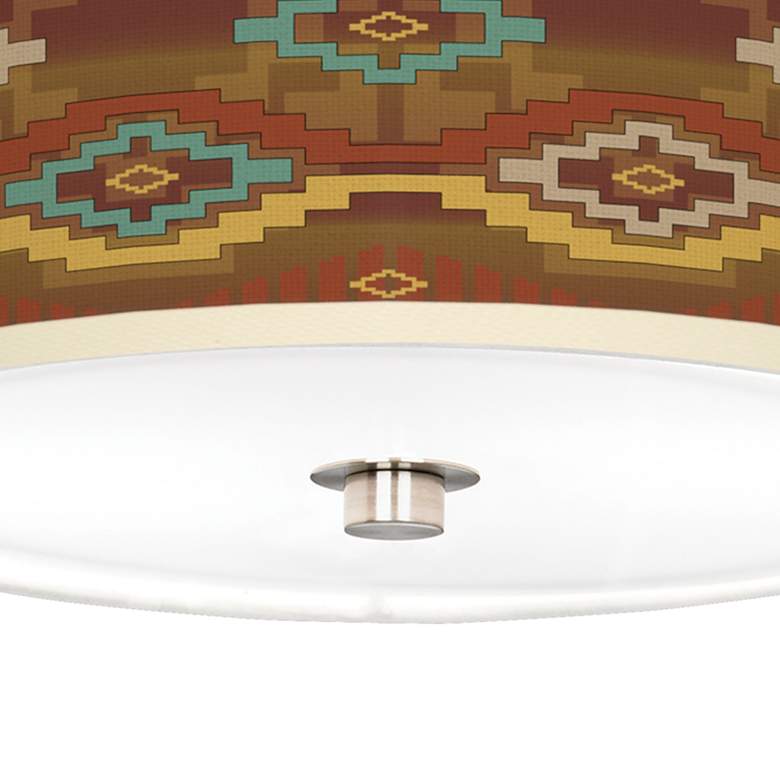 Image 3 Southwest Sienna Giclee Nickel 10 1/4 inch Wide Ceiling Light more views