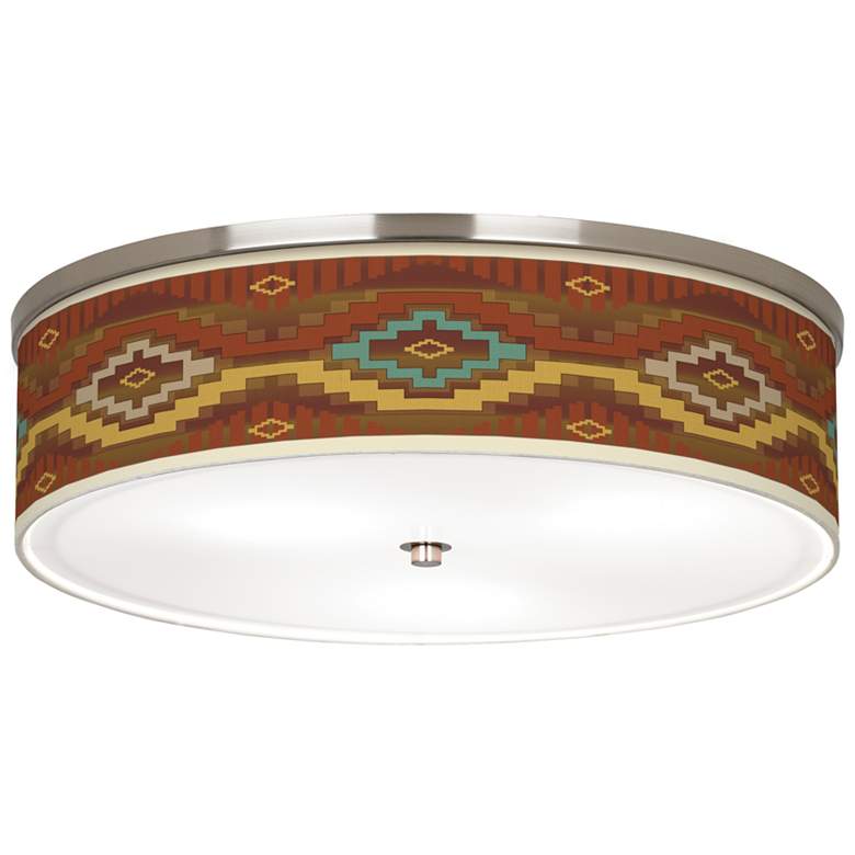 Image 1 Southwest Sienna Giclee Nickel 20 1/4 inch Wide Ceiling Light