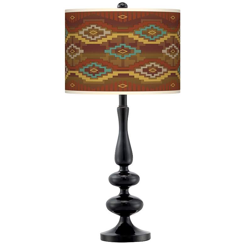 Image 1 Southwest Sienna Giclee Paley Black Table Lamp