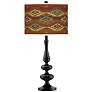 Southwest Sienna Giclee Paley Black Table Lamp