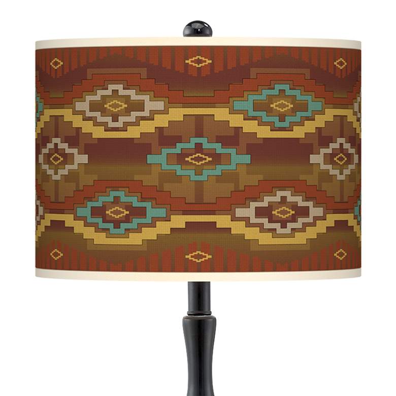 Image 2 Southwest Sienna Giclee Paley Black Table Lamp more views