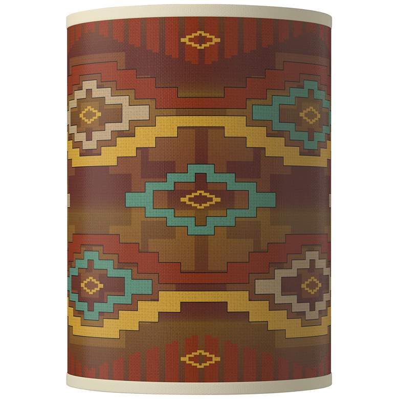 Image 1 Southwest Sienna Giclee Round Cylinder Lamp Shade 8x8x11 (Spider)