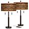 Southwest Sienna Robbie Bronze Rustic USB Table Lamps Set of 2