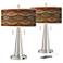 Southwest Sienna Vicki Brushed Nickel USB Table Lamps Set of 2