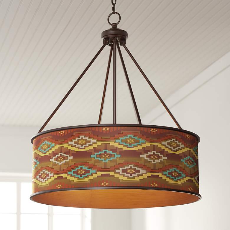 Image 1 Southwest Sienna Yulie 24 3/4 inch Wide Bronze Pendant Light