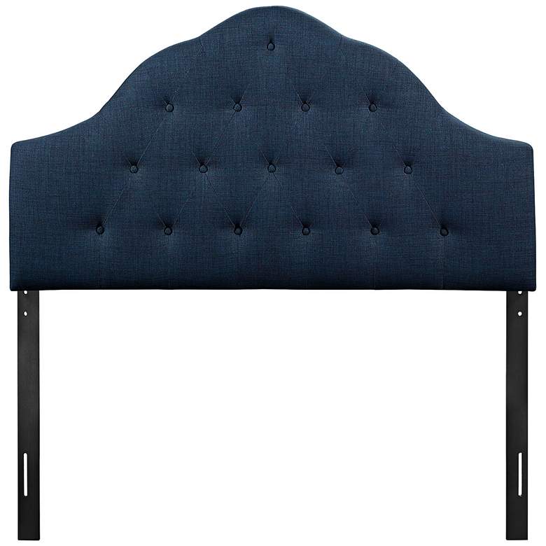 Image 3 Sovereign Navy Fabric Button-Tufted Arch Queen Headboard more views