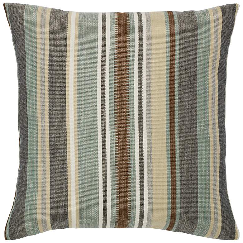 Image 1 Spa Multi Stripe 20 inch Square Indoor-Outdoor Decorative Pillow