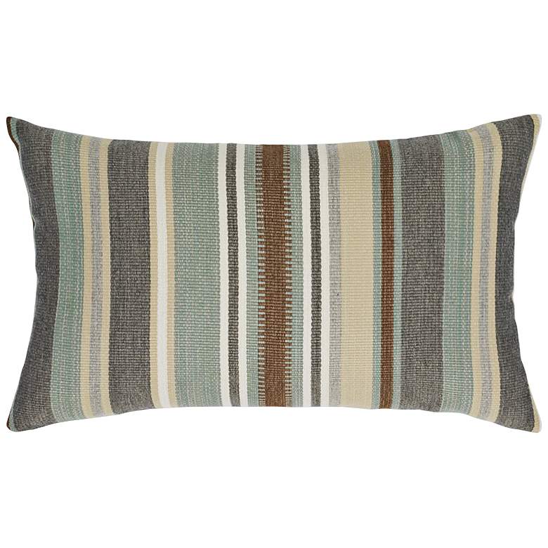 Image 1 Spa Multi Stripe 20 inch x 12 inch Lumbar Indoor-Outdoor Pillow