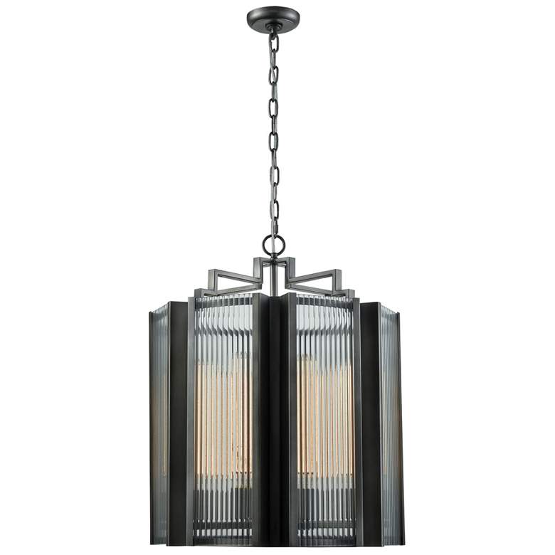 Image 1 Space Elevator 21 inch Wide 8-Light Chandelier - Aged Pewter