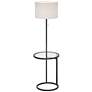 Space Saver Glass Tray Table Floor Lamp Set of 2