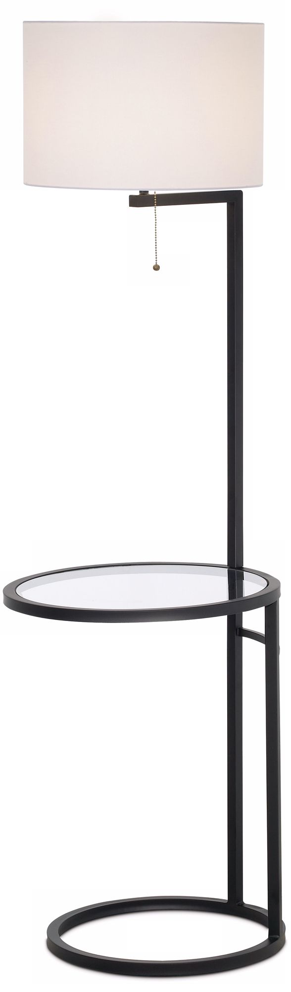 space saver glass tray table floor lamp