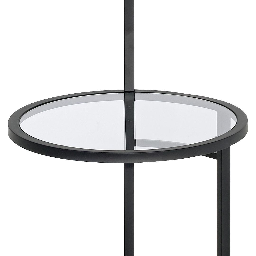 space saver glass tray table floor lamp