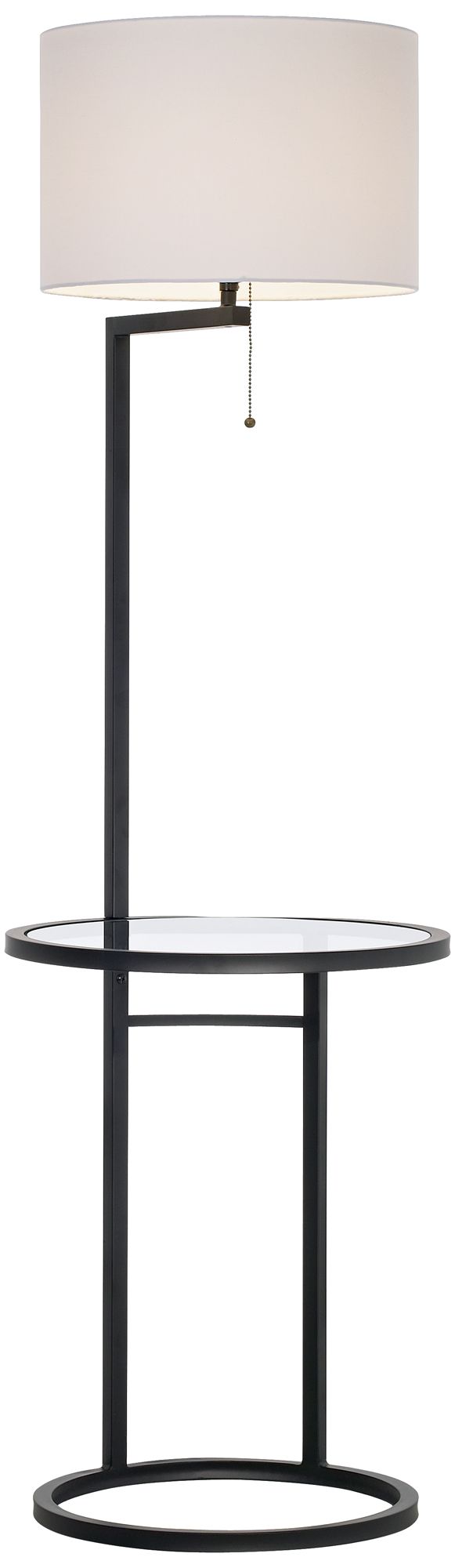 space saver glass tray table floor lamp