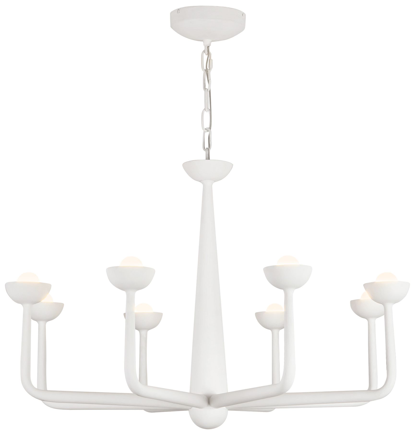 Spade 30-in Antique White dimmable LED Chandelier