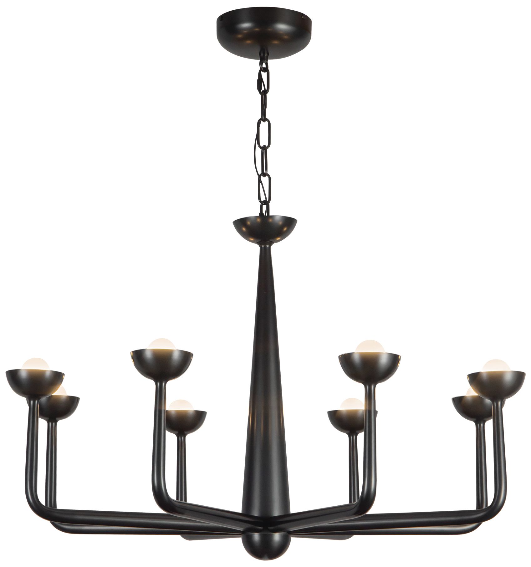 Spade 30-in Urban Bronze dimmable LED Chandelier