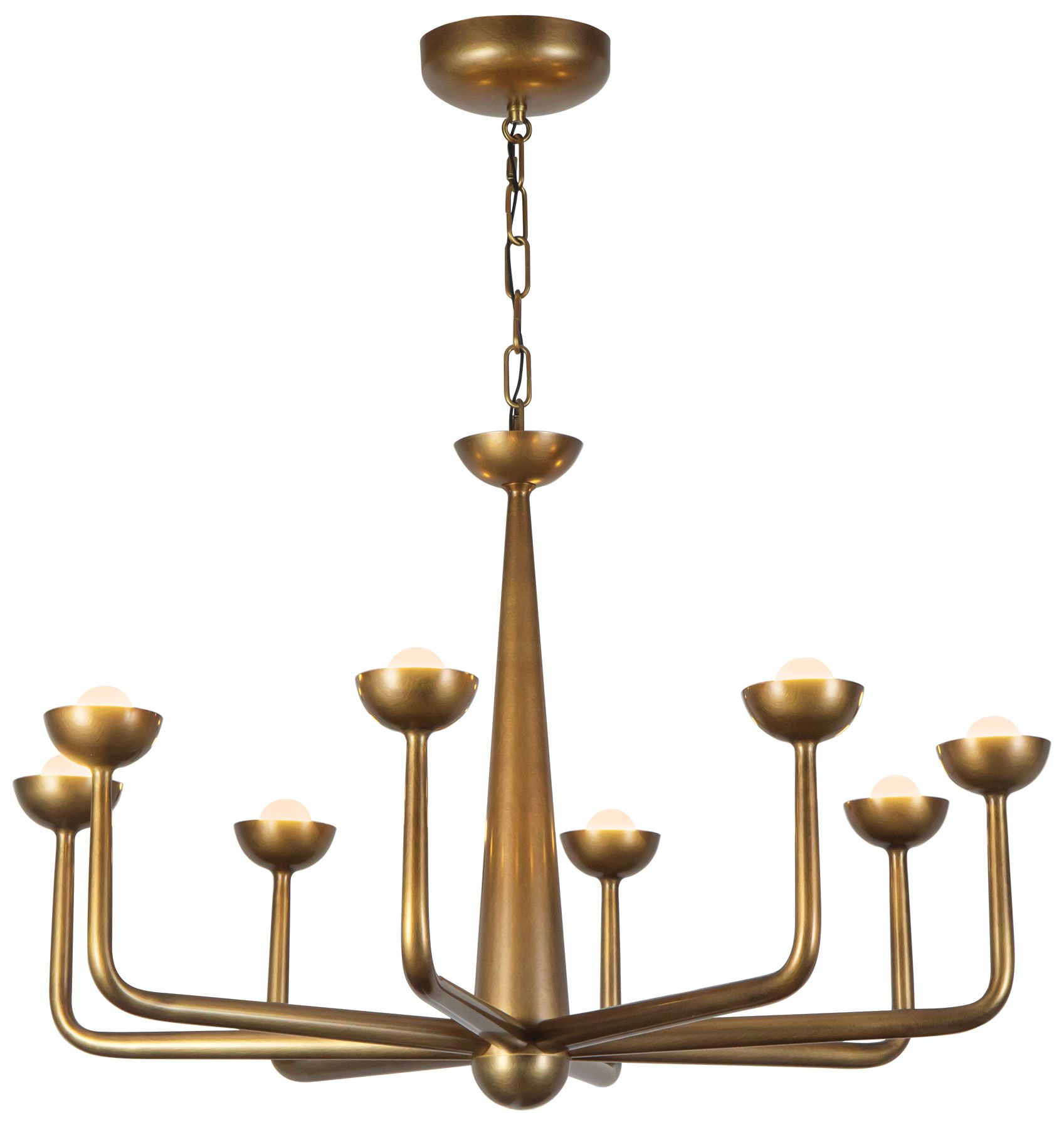 Image 6 Spade 30-in Vintage Brass dimmable LED Chandelier more views