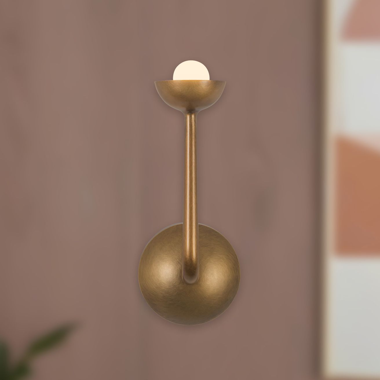 Spade 5-in Vintage Brass dimmable LED Wall/Vanity Light