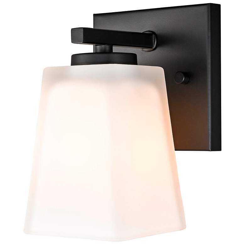 Image 3 Spalding 7" High Matte Black Wall Sconce more views