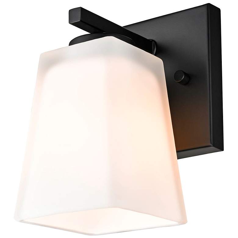 Image 4 Spalding 7" High Matte Black Wall Sconce more views