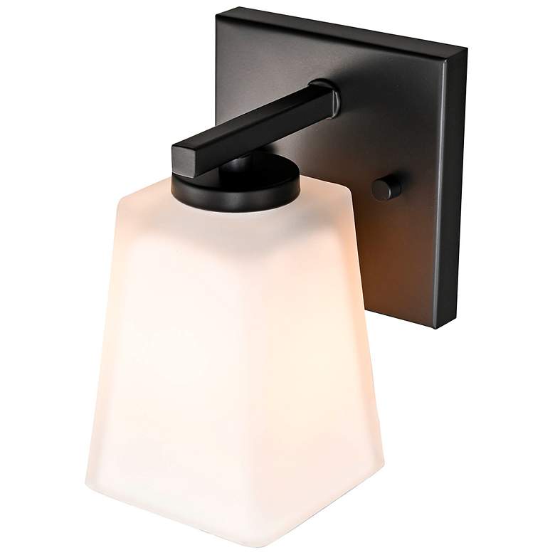 Image 5 Spalding 7" High Matte Black Wall Sconce more views