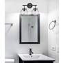3_Span 11 3/4" High Matte Black and Clear Glass 2-Light Sconce more views