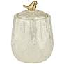 Spar 7 1/2" High Pearlized White Decorative Jar with Gold Lid