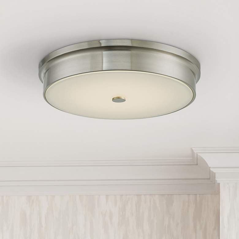 Image 1 Spark 15" Wide Brushed Nickel LED Modern Ceiling Light