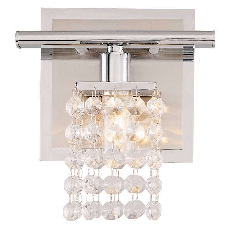 Image 1 Sparkle Chrome 6" Wide Crystal Bathroom Light Fixture